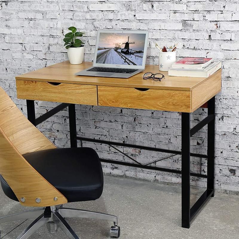 European and American Simple Steel-Wood Combined Fashion Integrated Writing Desk 0338