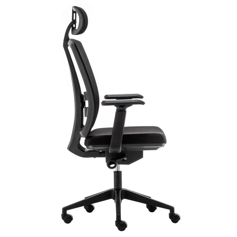 High Quality Back Mesh Fabric Swivel Computer Desk Chair Luxury Ergonomic Executive Commercial Office Chairs with Headrest