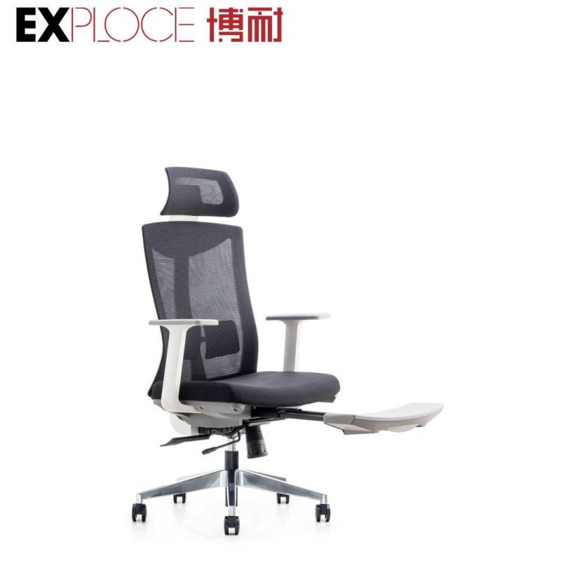 Waist Support Worker Computer Mesh Chair with Footrest Office Furniture