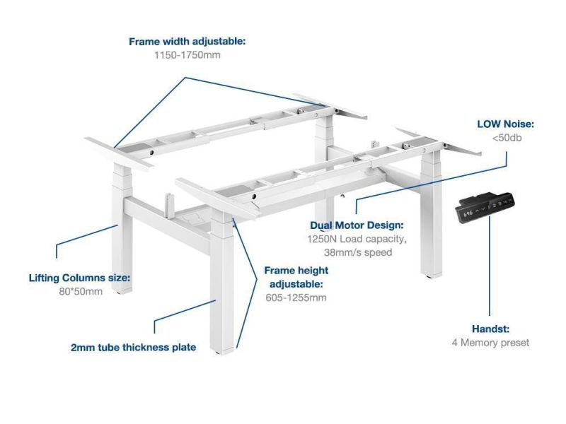 Modern Design Office Furniture 4 Legs Adjustable Standing Table Desk Workstation