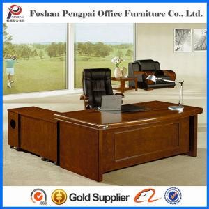 Simple Design Brown Office Table with Extention