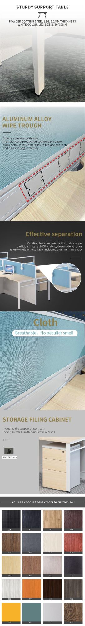 High Quality Simple Staff Office Computer Desk with Partitions