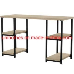 Study Computer Desk Home Office Writing Small Desk, Modern Simple Style Black Metal Frame