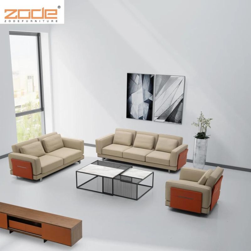 Zode Modern Home/Living Room/Office Furniture Design L Shape Extra Leather Couch Sectional Sofa Set