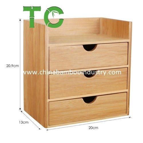 Wholesale 4-Tier Bamboo Desk Organizer- Mini Desk Storage with Drawers Tabletop Storage Organization Box Bamboo Desk Drawer