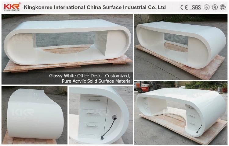 Modern Curved Acrylic Solid Surface Office Counter