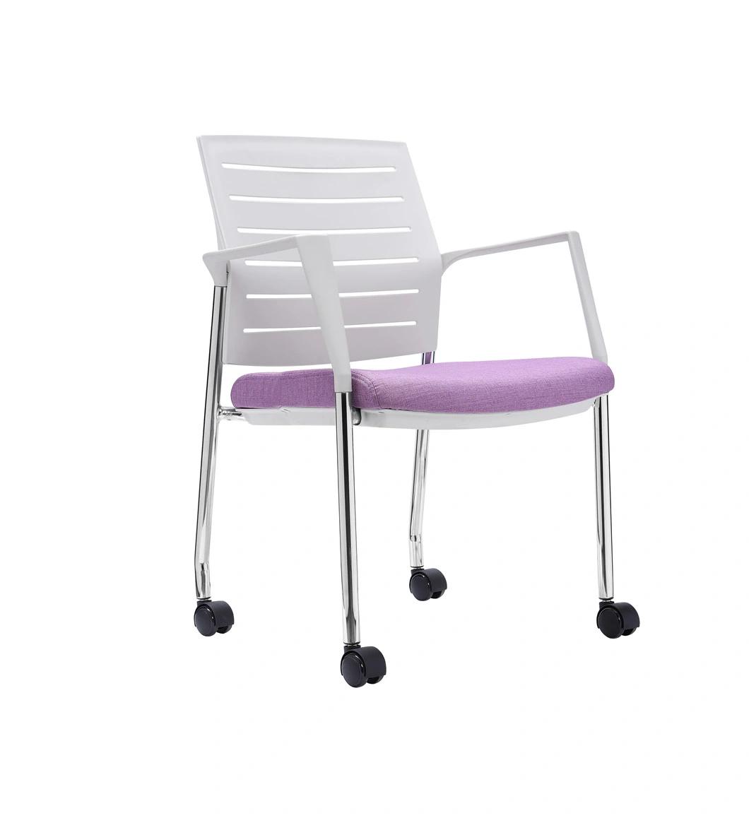 Plastic Shell Metal Frame Training Meeting Task Home Office Chair with Castors