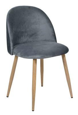 Furniture Hotel Fabric Velvet Golden Black Upholstered Dining Chair