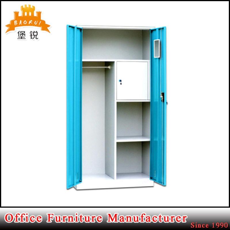 China Factory Price Metal Clothes Cabinet Metal Locker Style Wardrobe with 2 Doors
