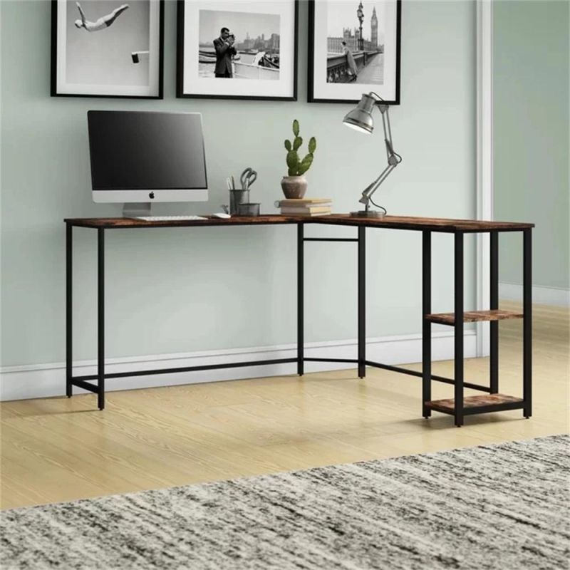 Modern Home Furniture MDF L Shape Corner Computer Desk Wholesale