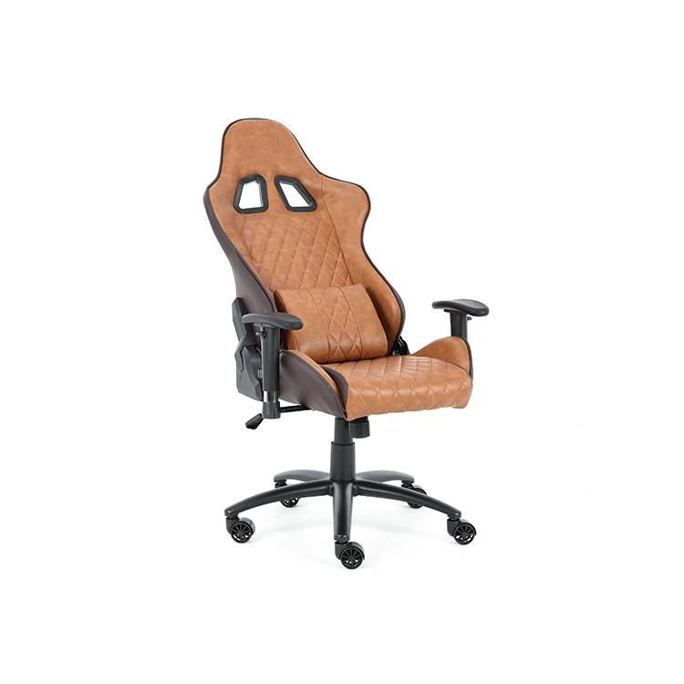 Massage Gaming Chair Adjustable Massage Lumbar Cushion High Back Ergonomic Leather Computer Desk Chair