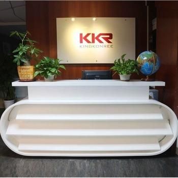Kingkonree Artificial Stone Solid Surface Material White Customized Reception Desk