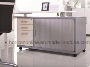 Tambour Door Cabinet Steel Furniture with 3 Drawers and Mobile /Glazed Door Cabinet