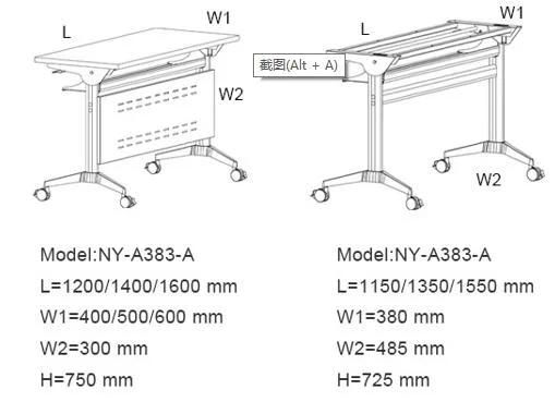 Elites Classroom University Office Computer Standing Study Desk Training Table Height Adjustable Training Desk