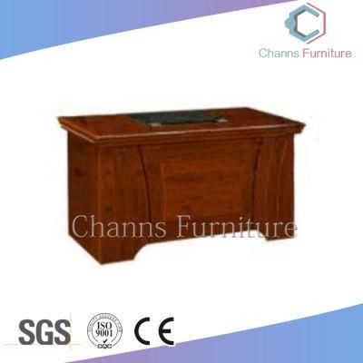 Paper Veneer Office Furniture Solid Wood Office Desk with Side Cabinet (CAS-VA51)