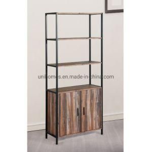 Unihomes Storage Rack Freestanding Multifunctional Decorative Storage Shelving for Home Office, Vintage Brown Industrial Style