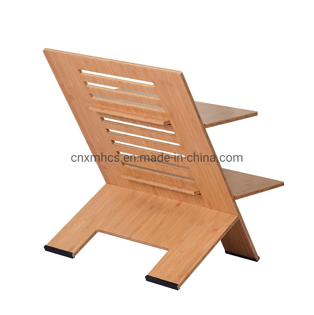 Home Office Furniture Portable Wood Computer Desk Standing Convertor Height Adjustable Bamboo Laptop Desk Monitor Riser