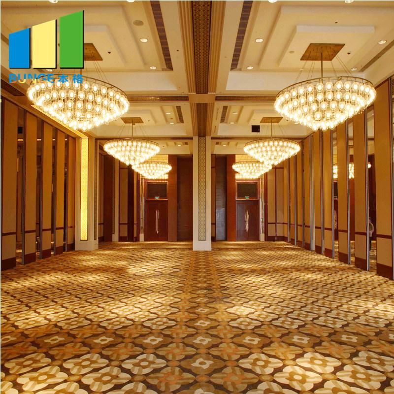 Acoustic High Banquet Hall Wooden Operable Hotel Partitions Room Divider