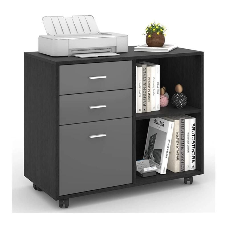 Home Office Mobile File Cabinets for Printer Stand with Storage on Wheels