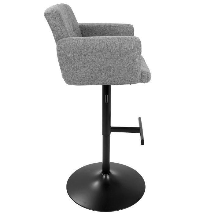 Grey Fabric Leisure Bar Chair Lounge Bar Stool with Painted Balck Base