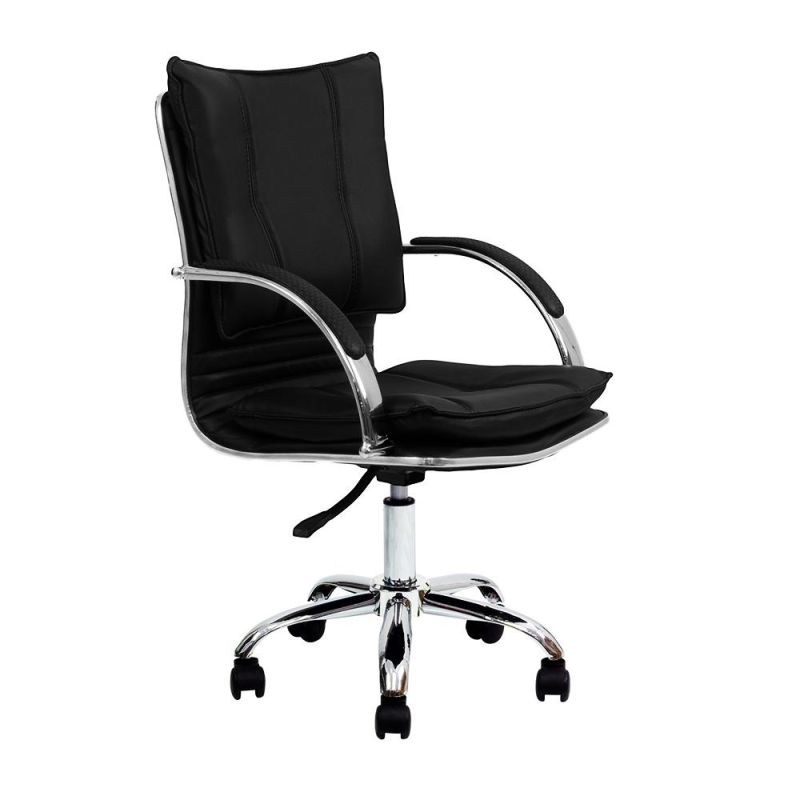 Lisung Modern Specification High Back Chrome Based Leather Office Chair