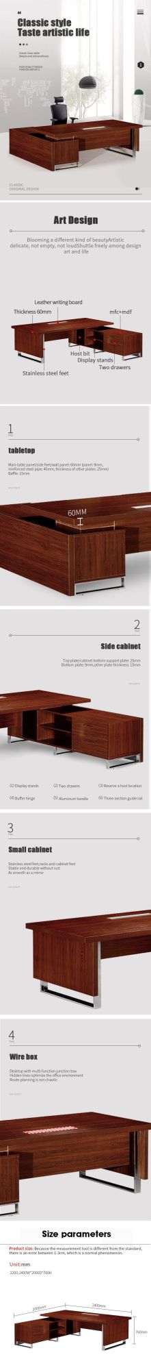 L Shape Modern Wooden Executive Manager Office Desk on Sale