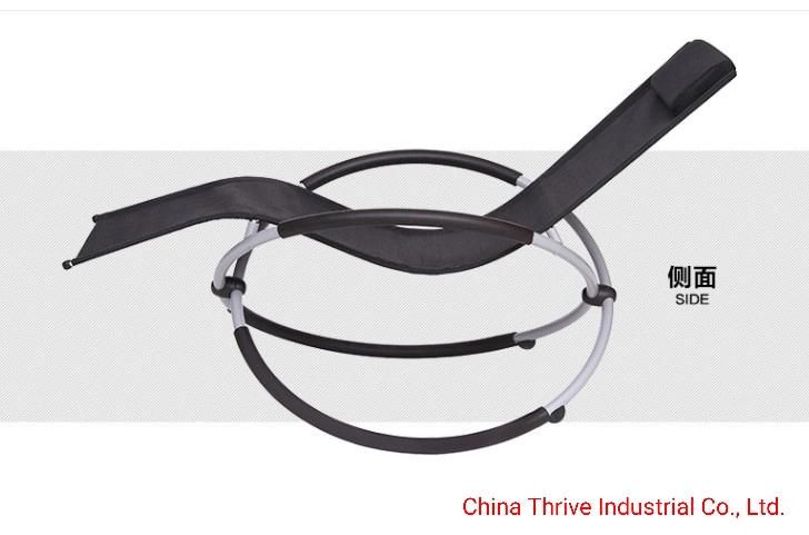 Folding Beach Swivel Rocking Zero Gravity Lounge Chair with Circular Base