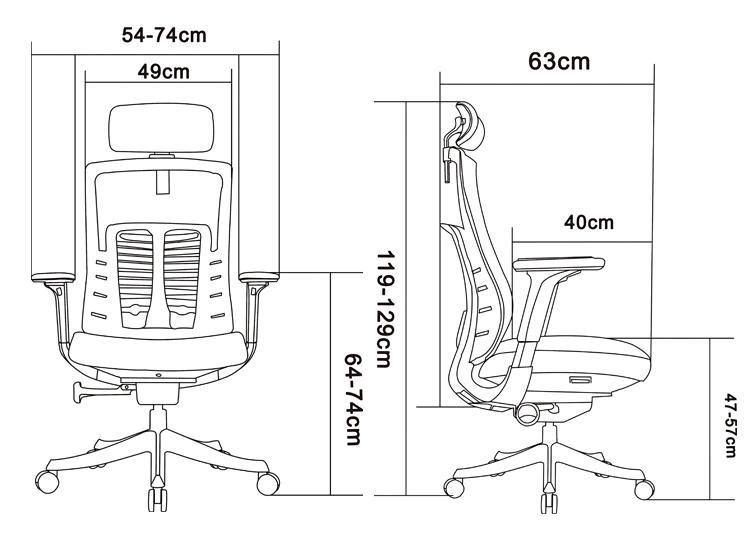 Modern Black Mesh Ergonomic Executive Staff Working Swivel Computer Reclining Staff Desk Task Office Chair