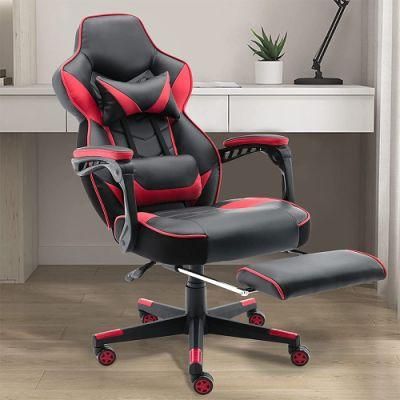 India Hot Sale Leather Gaming Chair with Lumbar Pillow