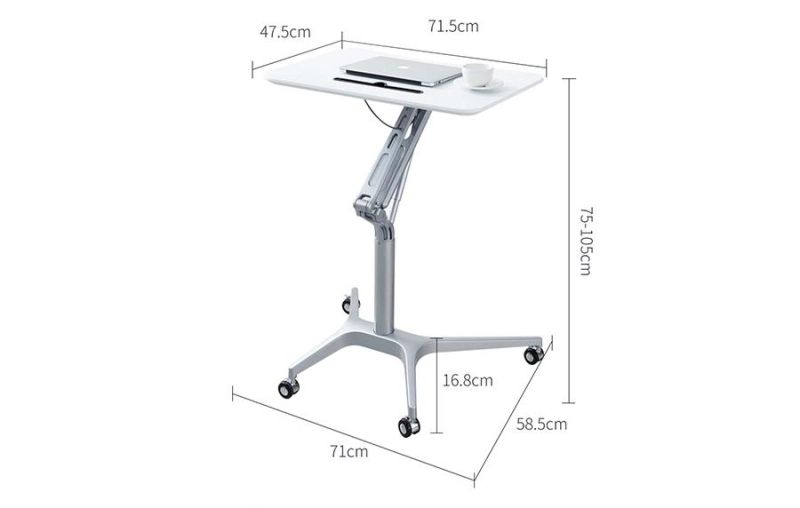 Height Adjustable Sit to Stand Mobile Computer Desk Laptop Table