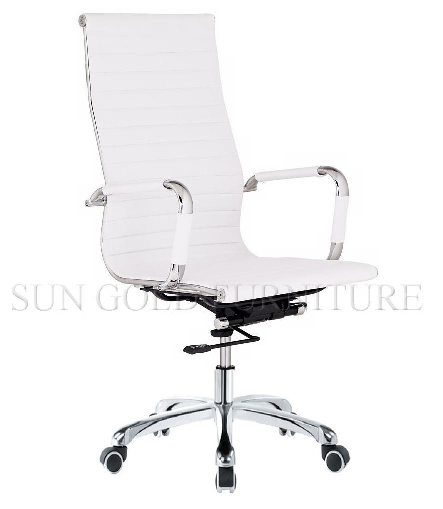 White High Back Leather Swivel Manager Office Chair (SZ-OC026W)