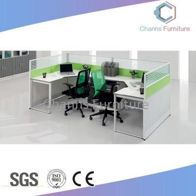 Modern Green Straignt Shape Workstation Glass Partition Office Cubicle (CAS-W31461)