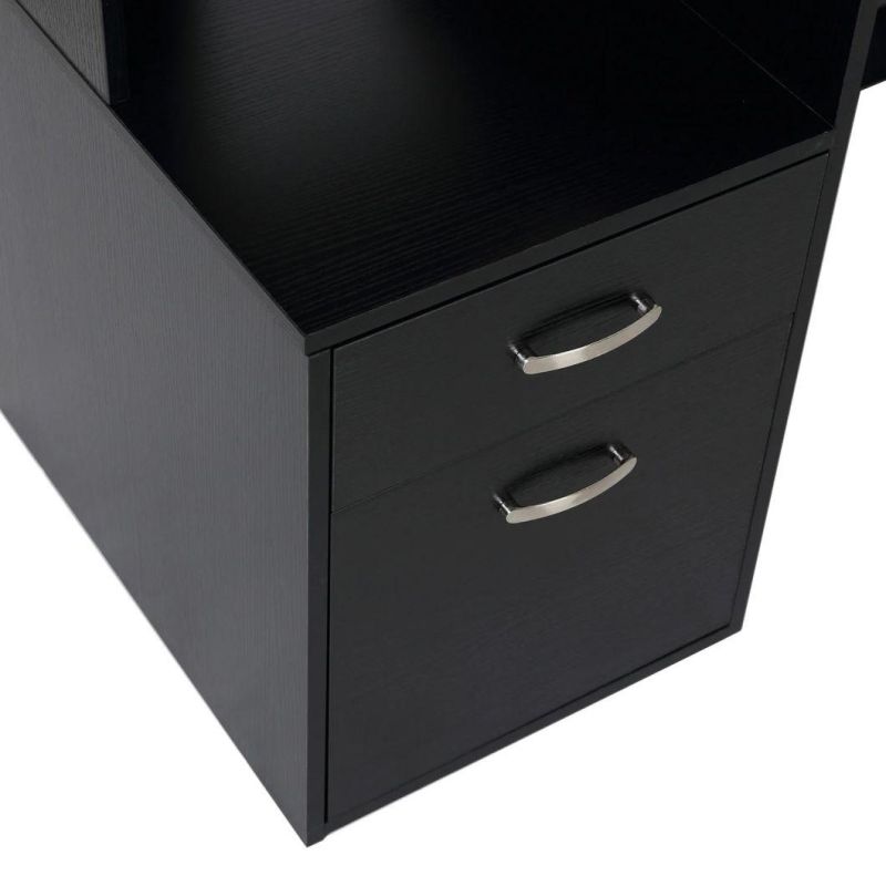 Amazonsfurntiure 55" Multi-Shelf Dorm and Home Office Desk Black