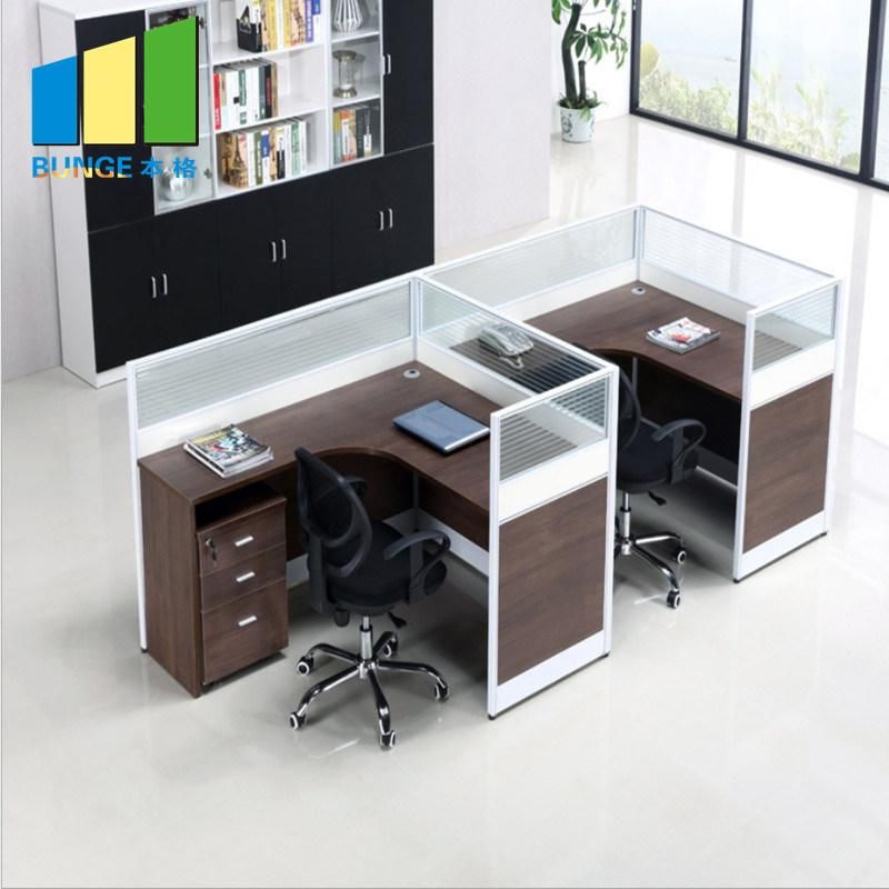 Contemporary Office Modular Furniture Cubicles 4 Seats Office Partition Workstations