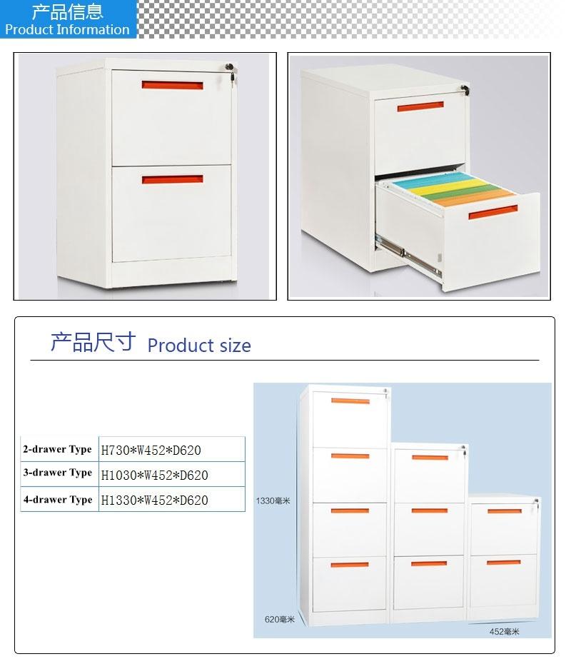 3 Drawer Vertical Steel Metal Hanging Filing Storage Cabinet for Sale