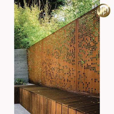 Outdoor Divider Corten Steel Rusty Decorative Metal Screen