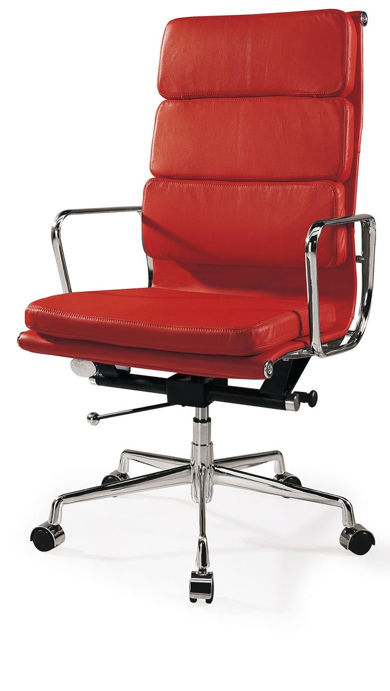 High Back Swivel Leather Office Meeting Aluminum Chair