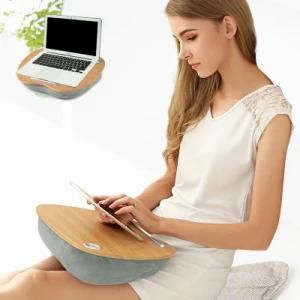 Bamboo Laptop Stand Table with Pillow Cushion for Bed and Sofa Using