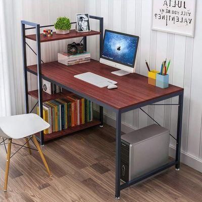 Simple and Practical Home Wrought Iron Desk with Storage Shelf 0307