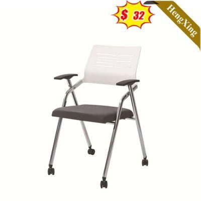 Simple Design Office Furniture Classroom Student Chairs Meeting Room Folding Conference White PP Backrest Black Fabric Training Chair