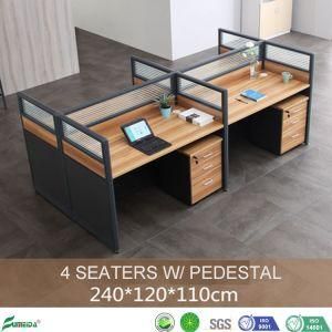 Office Furniture Simple Style Glass Call Center Modular Office Cubicles Workstation with Mobile Three Drawer (AP-E04P)