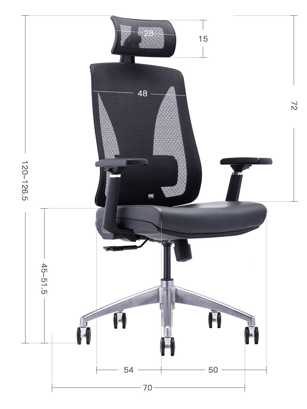 Unique Executive 3D Armrest Ergonomic Design Adjustable Mesh Office Boss Chair