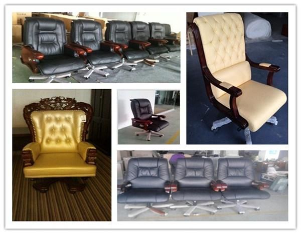 Luxury Leather Wood Reception Chair for Boardroom