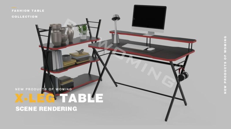 Wooden Metal Wood Computer Desk Ues for Home Office School Hotel