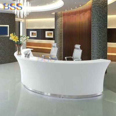 Curved Receptionist Desk White Corian Curved Receptionist Desk for Office