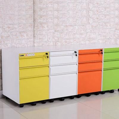 Metal Vertical Steel 3 Drawer Under Desk Movable Office Furniture Mobile File Cabinet