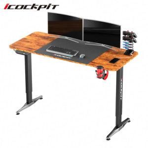 Icockpit Customer Lifting Desk Light Walnut Texture Standing Desk Gaming Desk Adjustable Height