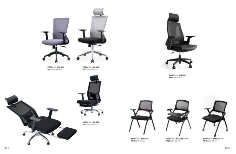 Anti-Sound Wheels Armrest and Backrest Office Mesh Chairs