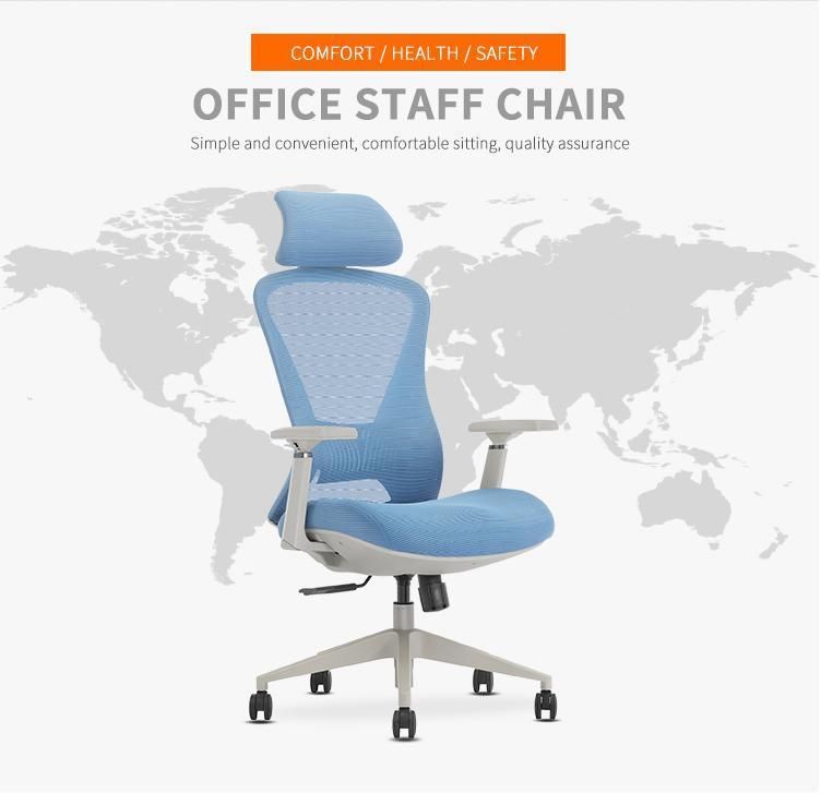 Computer Swivel Ergonomic Mesh Office Staff Chair with Headrest