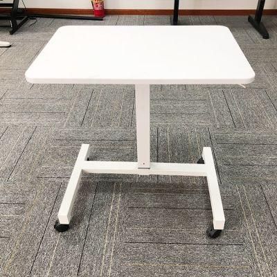 Gas Spring Lifting Tables with Wheels Pneumatic Mobile Computer Desk